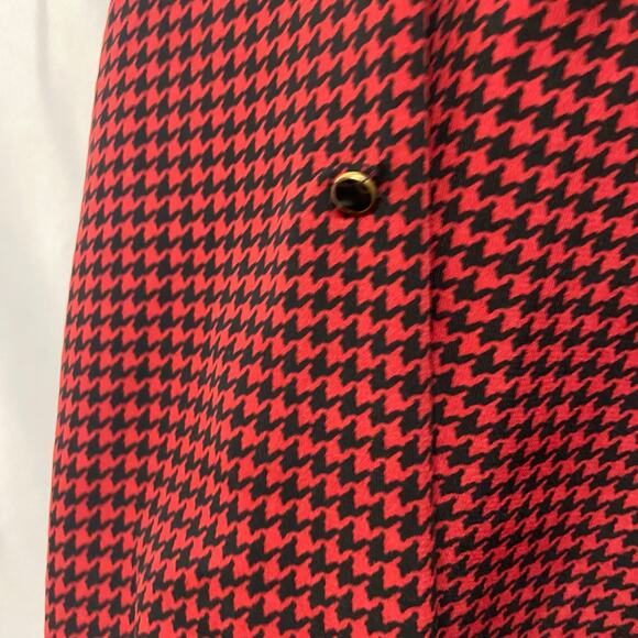 Elementz Top Blouse Button Up PXL Petite Red Black Roll Tab Sleeves - Picture 4 of 10